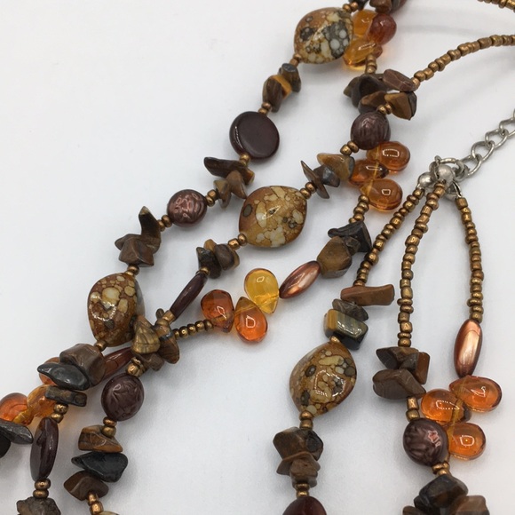 Brown and Amber Beaded Necklace - Picture 5 of 5